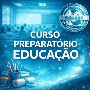 Imagem ilustrando o Curso Preparatório Educação focado em questões de concursos municipais da área da Educação