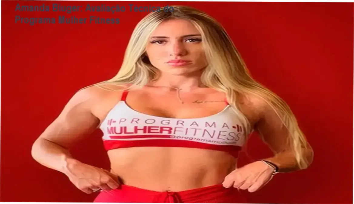 Amanda Biuger apresentando o Programa Mulher Fitness em tela de aplicativo