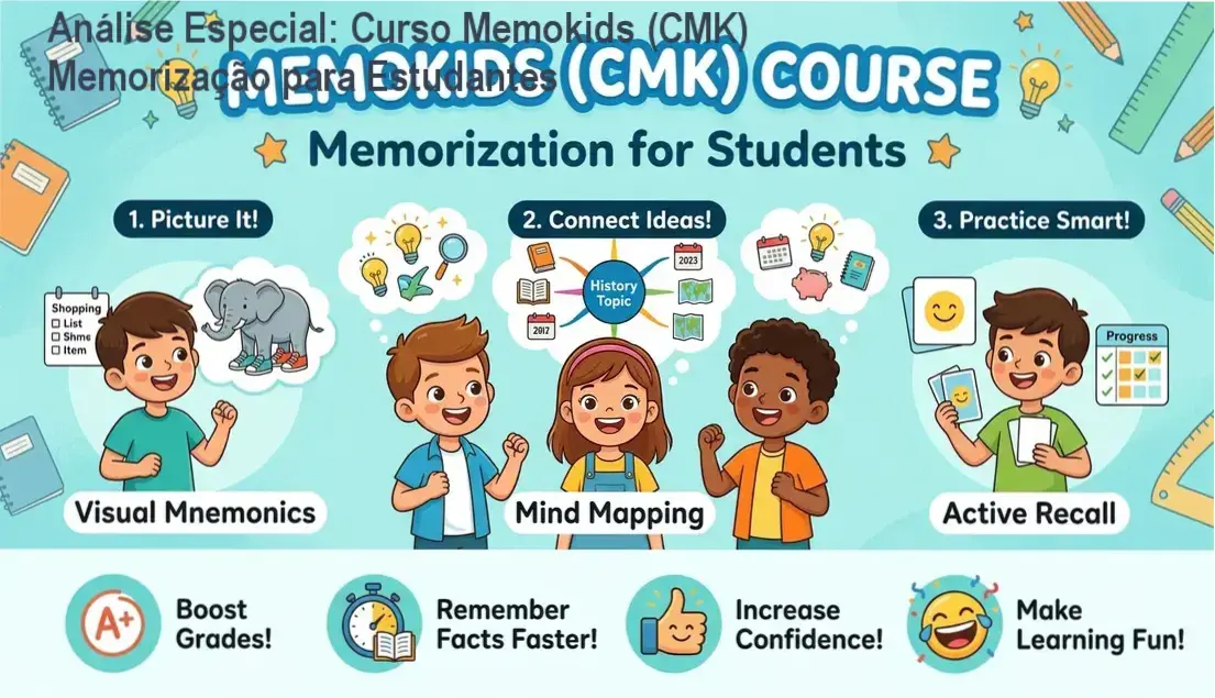 Capa informativa sobre o tema Curso Memokids (CMK) Memorização para Estudantes