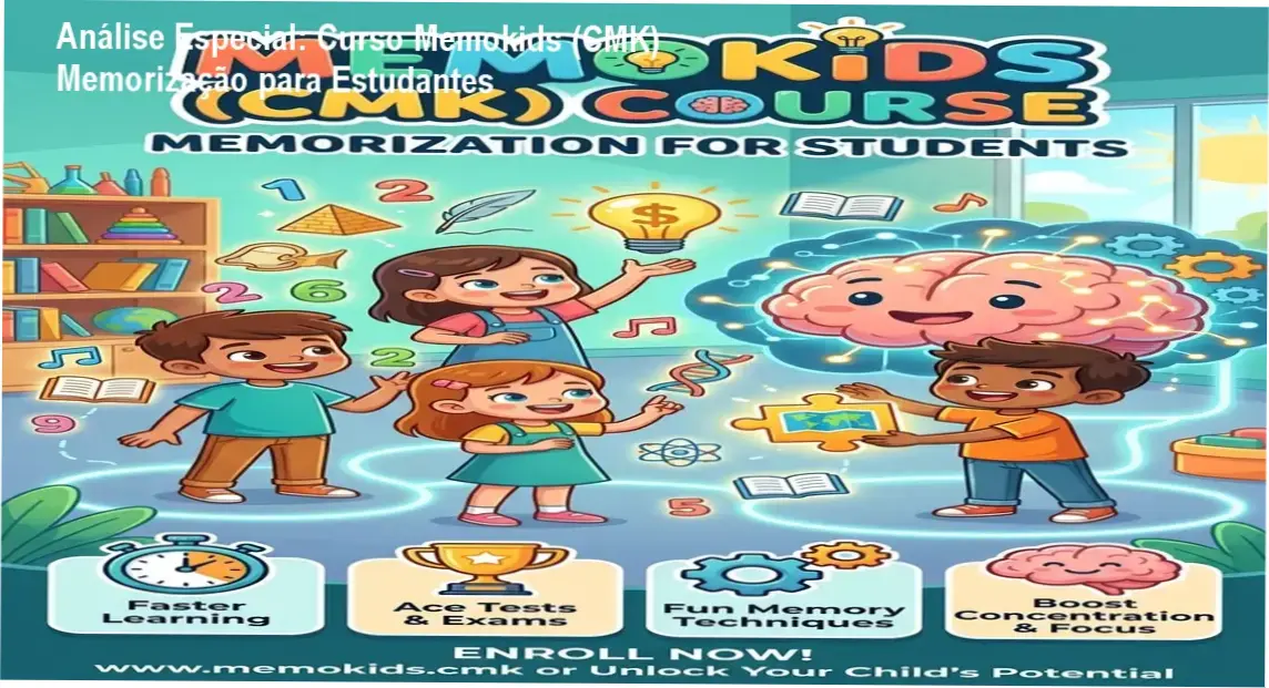 Capa informativa sobre o tema Curso Memokids (CMK) Memorização para Estudantes