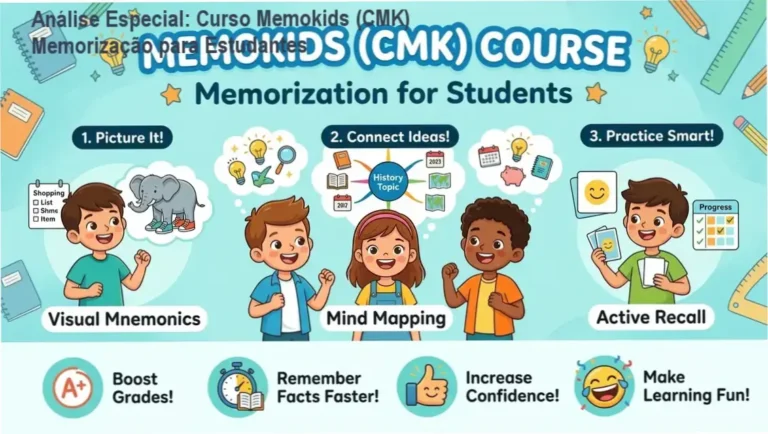 Análise Especial: Curso Memokids (CMK) Memorização para Estudantes 7 Curso de Memorização PDF Capa informativa sobre o tema Curso Memokids (CMK) Memorização para Estudantes