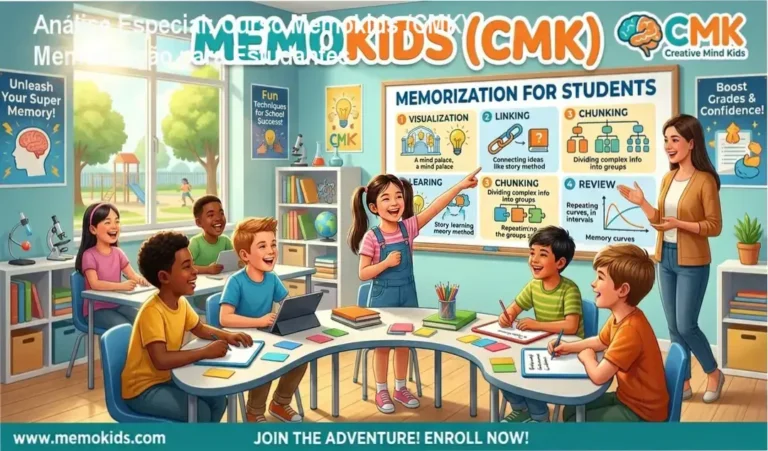 Análise Especial: Curso Memokids (CMK) Memorização para Estudantes 6 Curso de Memorização PDF Capa informativa sobre o tema Curso Memokids (CMK) Memorização para Estudantes