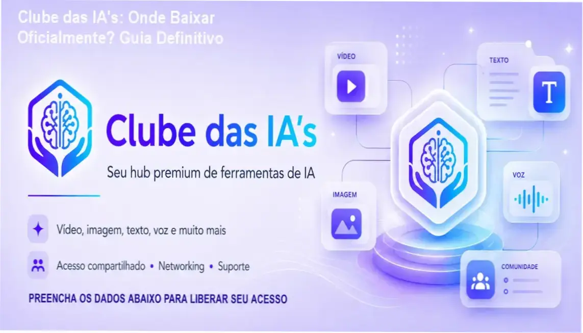 Tela mostrando o acesso oficial ao Clube das IA's com múltiplas ferramentas de IA
