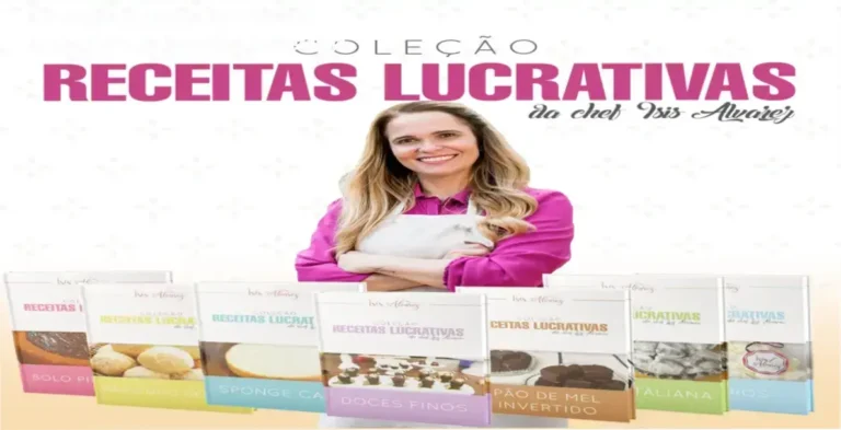 Receitas Lucrativas da Chef Ísis – Acabe Falta de Receitas Comerciais 2 Curso de Memorização PDF Coleção de receitas lucrativas da Chef Ísis Alvarez mostrando apostilas e videoaulas de confeitaria comercial
