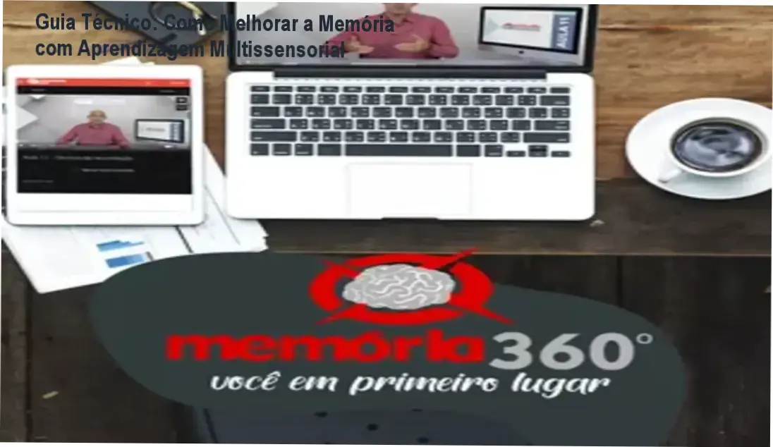Guia Técnico: Como Melhorar a Memória com Aprendizagem Multissensorial 1 Curso de Memorização PDF Ilustração mostrando métodos auditivos, visuais e exercícios para melhorar a memória