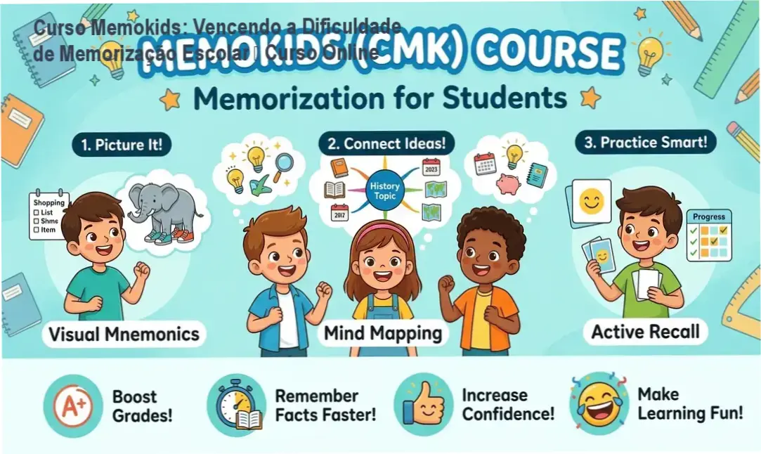 Imagem do Curso Memokids mostrando estudantes aplicando técnicas de memorização