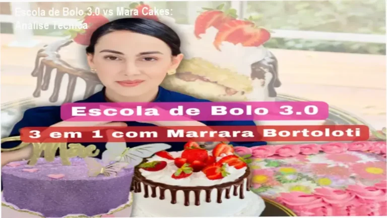 Escola de Bolo 3.0 de Marrara Bortoloti comparado a Mara Cakes – diferenças, vantagens e limitações