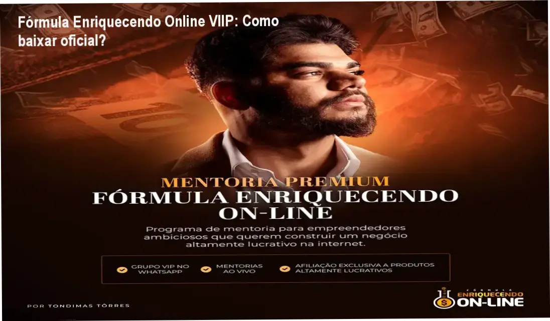 Fórmula Enriquecendo Online VIIP: Como baixar oficial? 1 Curso de Memorização PDF Tela mostrando página oficial para download do Fórmula Enriquecendo Online VIIP