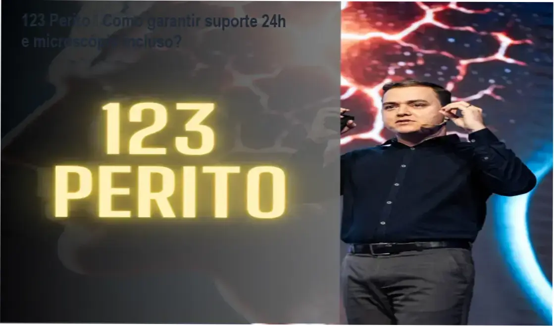 123 Perito – Como garantir suporte 24h e microscópio incluso? 1 Curso de Memorização PDF Gustavo Brasil apresentando o curso 123 Perito com microscópio digital incluído