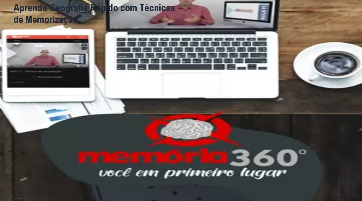 Mapa ilustrando técnicas de memorização visual para aprender geografia rapidamente