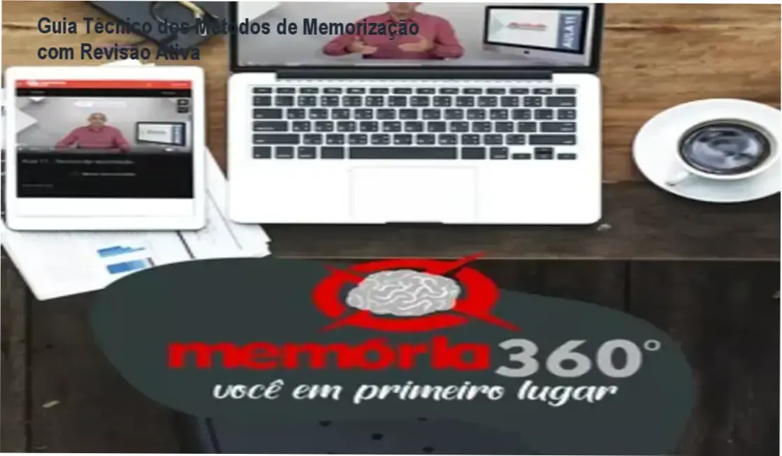 Guia Técnico dos Métodos de Memorização com Revisão Ativa 1 Curso de Memorização PDF Ilustração que mostra a aplicação da revisão ativa em técnicas de memorização