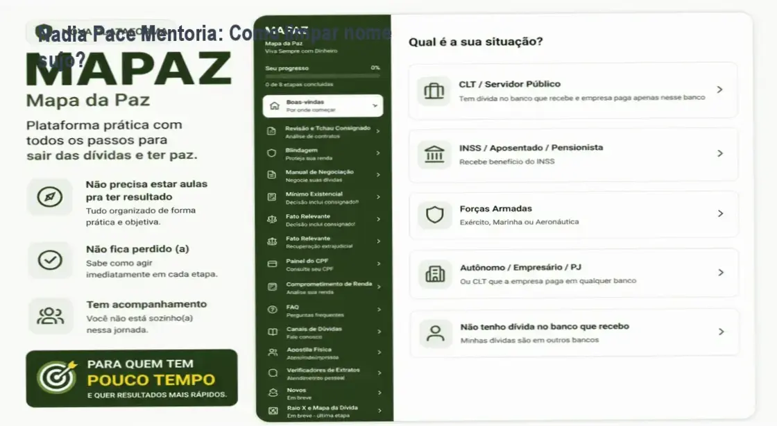 Nadia Pace Mentoria: Como limpar nome sujo? 1 Curso de Memorização PDF Nadia Pace apresentando a mentoria para sair das dívidas e limpar o nome