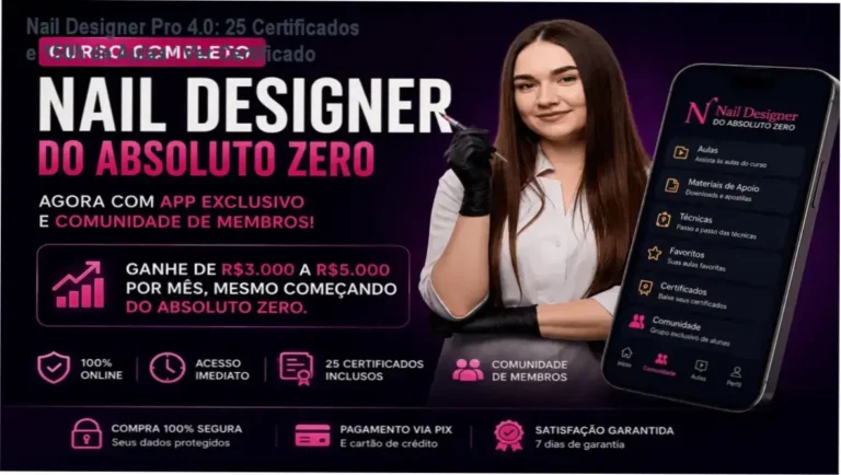 Nail Designer Pro 4.0 certificado de formação profissional