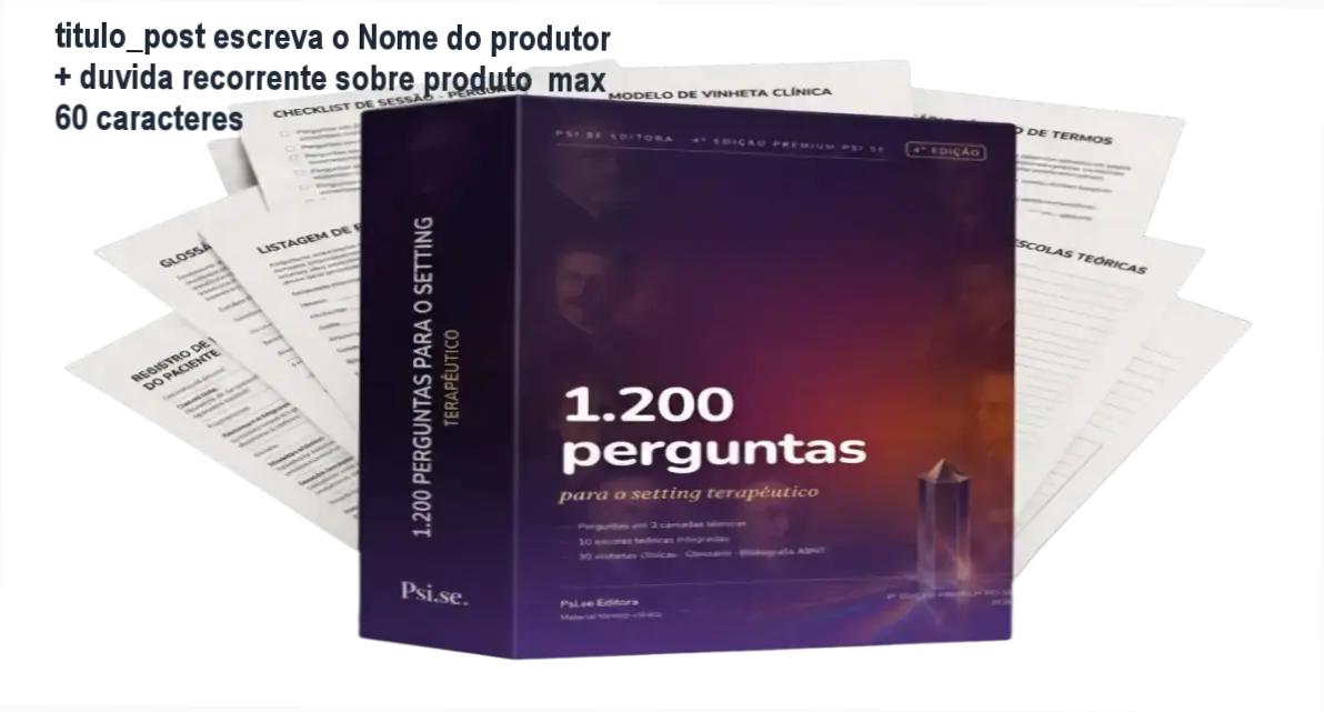 Capa do livro 1.200 Perguntas para o Setting Terapêutico – 4ª edição premium da Psi.se Editora