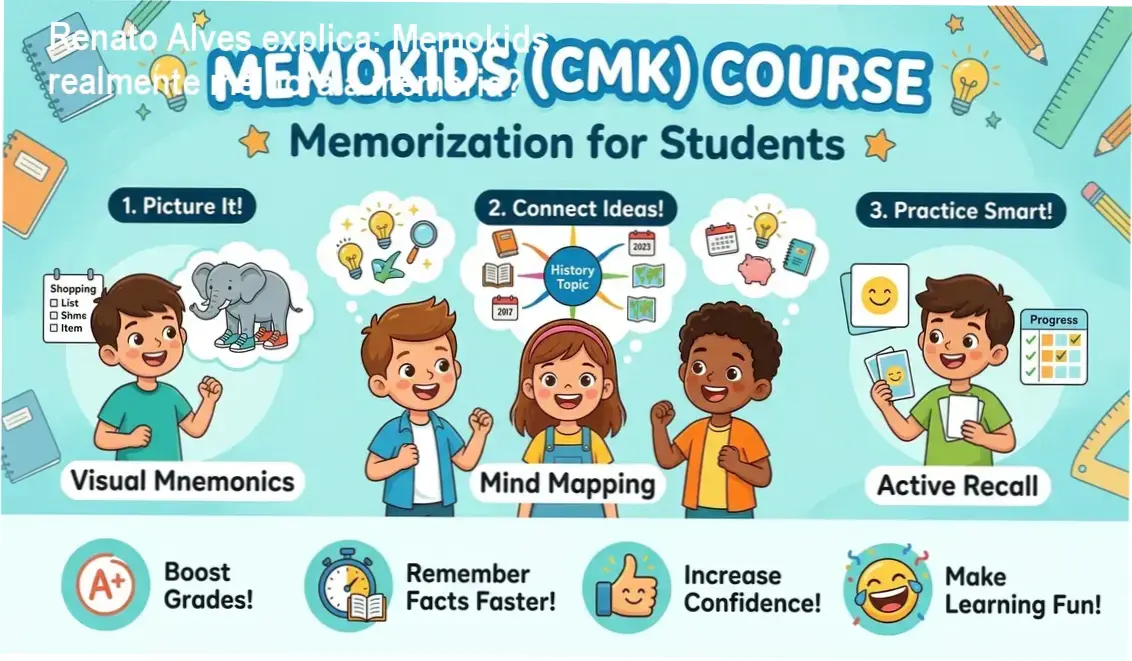 Renato Alves apresentando o Curso Memokids, método de memorização para crianças e adolescentes.