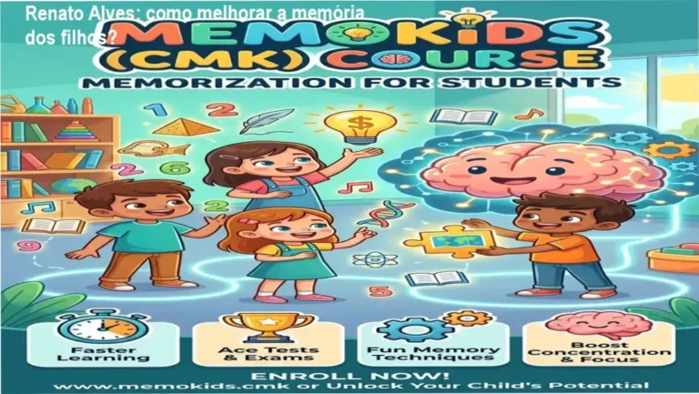 Renato Alves: como melhorar a memória dos filhos? 4 Curso de Memorização PDF Renato Alves apresentando o Curso Memokids, focado em técnicas de memorização para estudantes