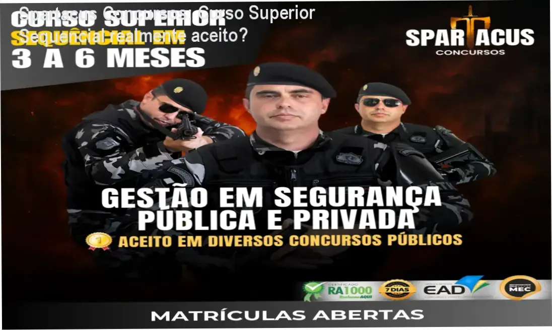 Imagem ilustrativa do Curso Superior Sequencial em Gestão de Segurança Pública e Privada da Spartacus Concursos
