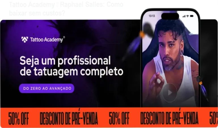 Tela mostrando a página oficial para download do curso Tattoo Academy de Raphael Salles