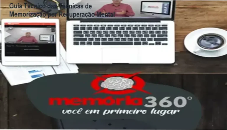 Ilustração mostrando cérebro em ação com técnicas de memorização e recuperação mental