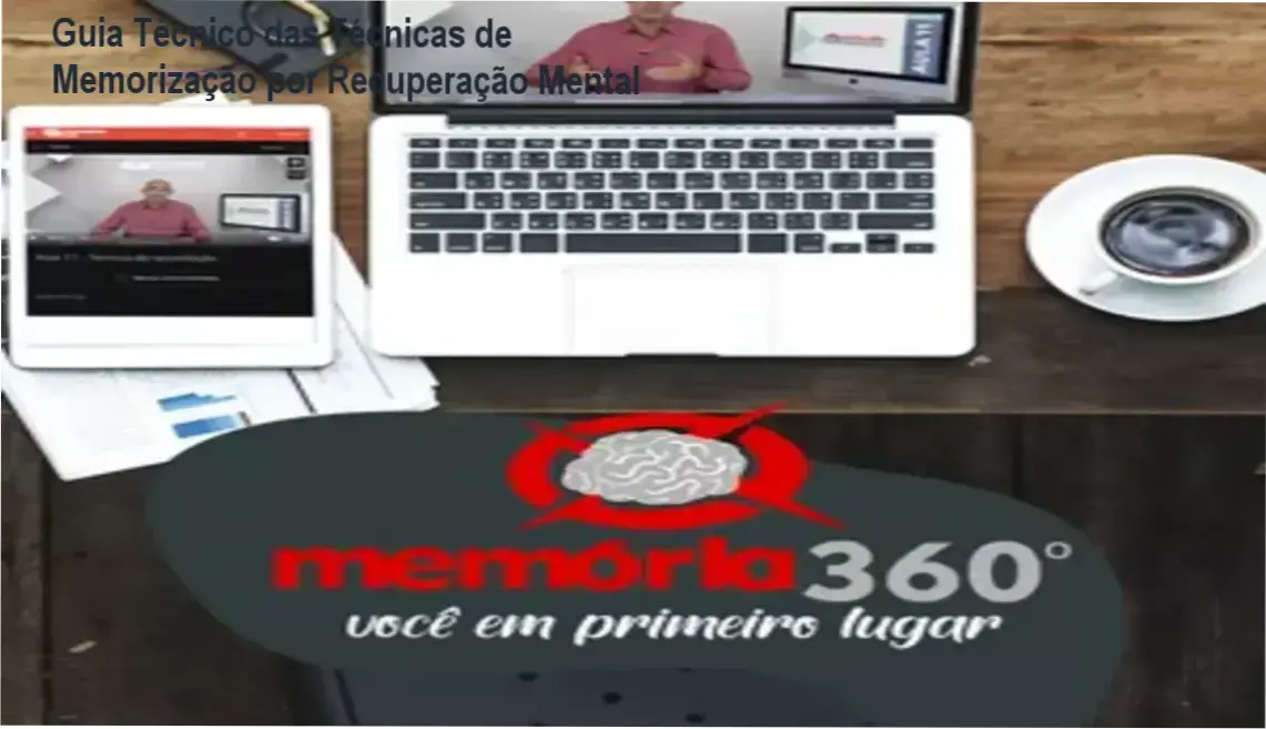 Ilustração mostrando cérebro em ação com técnicas de memorização e recuperação mental