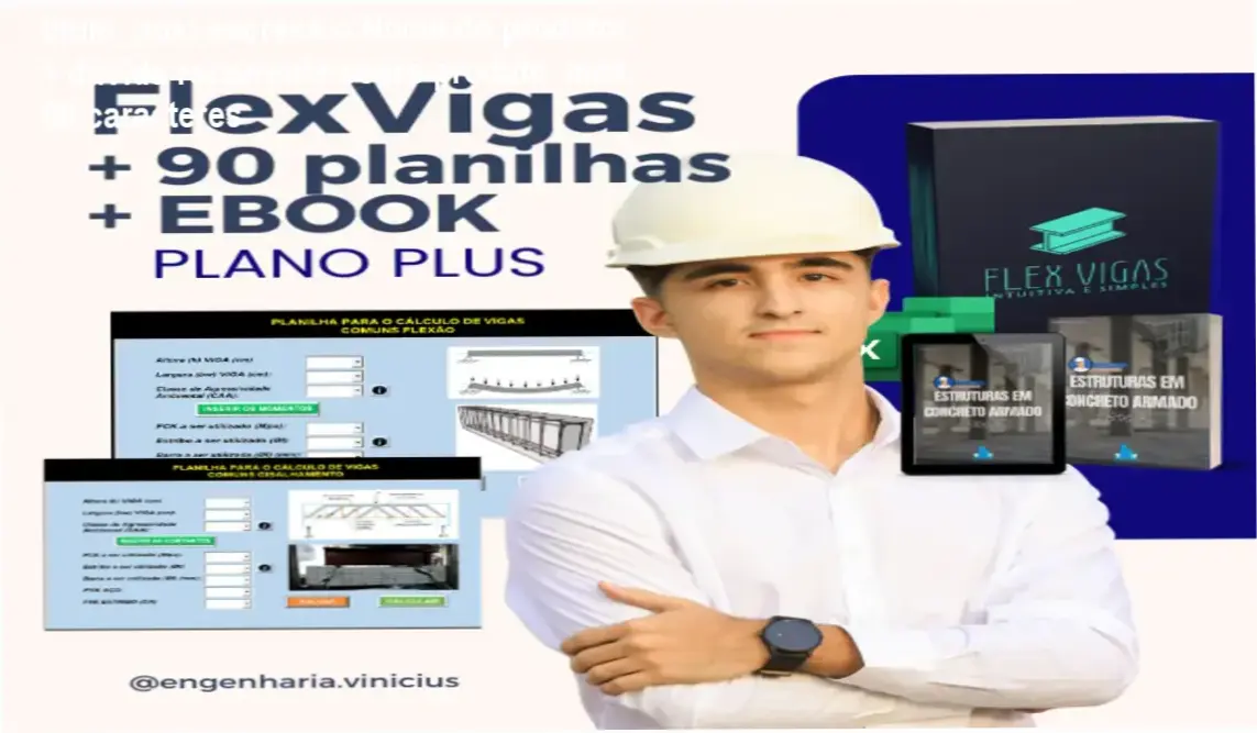 titulo_post escreva o Nome do produtor + duvida recorrente sobre produto max 60 caracteres 1 Curso de Memorização PDF Captura da interface da planilha FlexVigas de Vinícius Wilk para dimensionamento de vigas