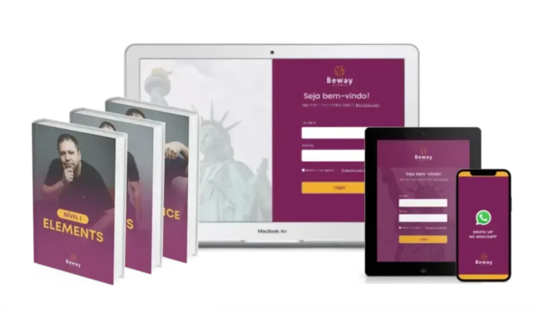 Interface do curso Beway 2.0 destacando a trilha de aprendizado para fluência