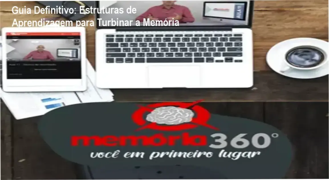 Infográfico mostrando técnicas de organização mental e estruturas de aprendizagem para melhorar a memória.