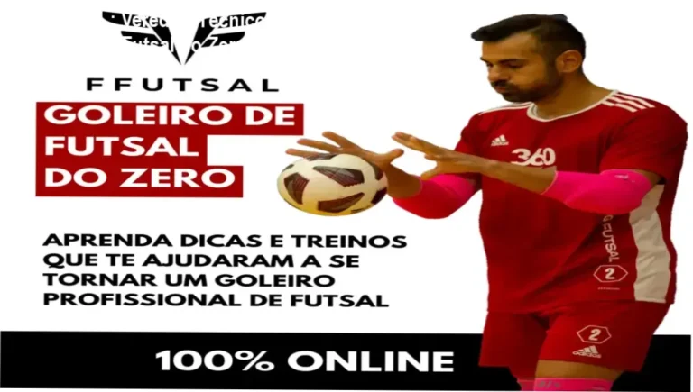 Goleiro de futsal praticando exercícios de reflexo do método FFUTSAL de Filó Tiballi