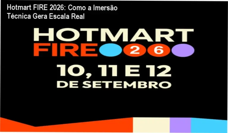 Ambiente imersivo do Hotmart FIRE 2026 focado em networking e escala de negócios digitais