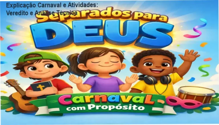 Explicação Carnaval e Atividades: Veredito e Análise Técnica 3 Curso de Memorização PDF Kit de atividades bíblicas sobre Carnaval para crianças com História na Luva