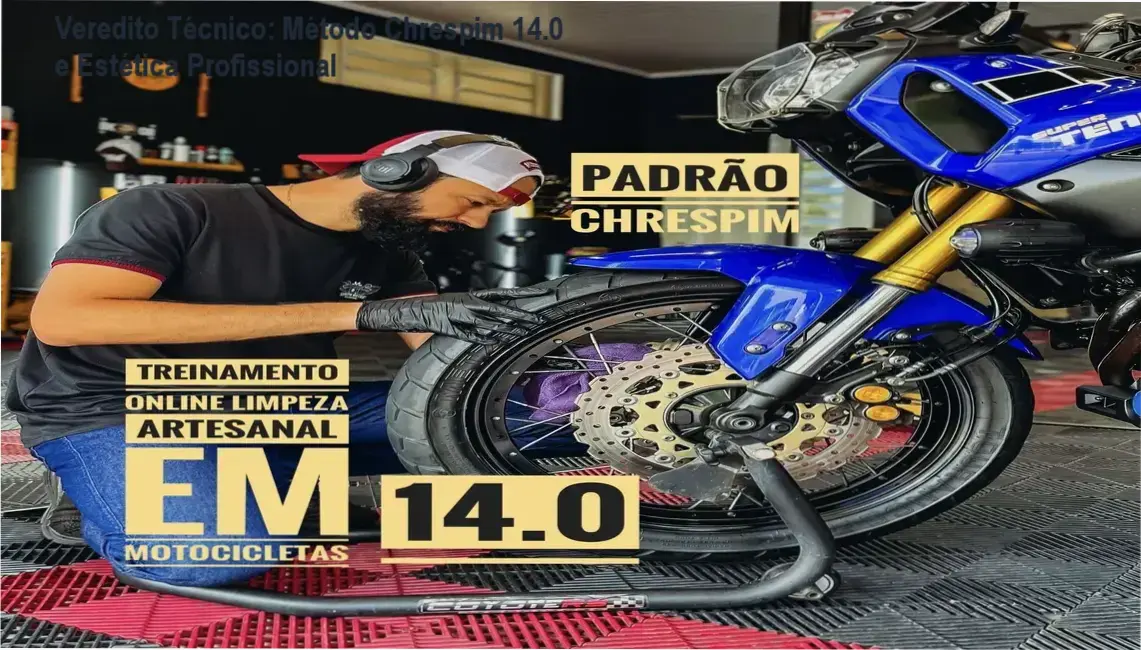 Demonstração de técnica de limpeza artesanal de motocicletas do Método Chrespim 14.0