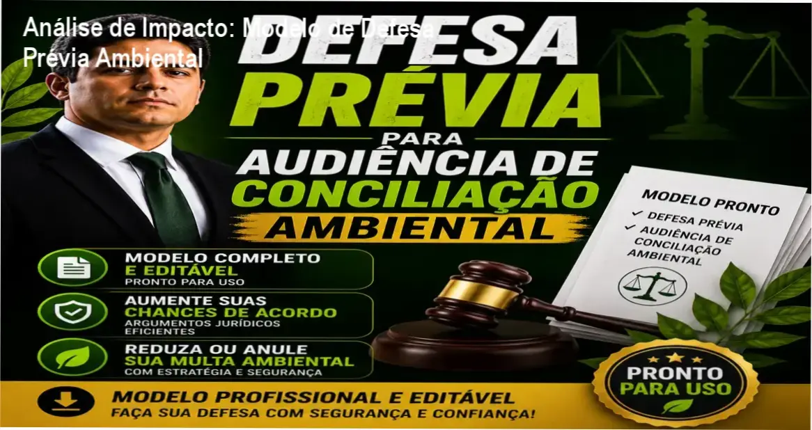 Documento de modelo de defesa prévia para audiência de conciliação ambiental em dispositivo digital