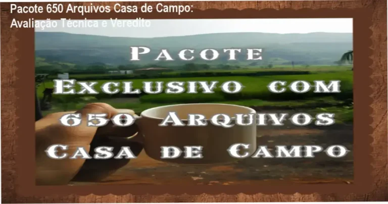 Pacote 650 Arquivos Casa de Campo: Avaliação Técnica e Veredito 6 Curso de Memorização PDF Conjunto de plantas baixas e arquivos DWG do Pacote 650 Arquivos Casa de Campo para referências arquitetônicas