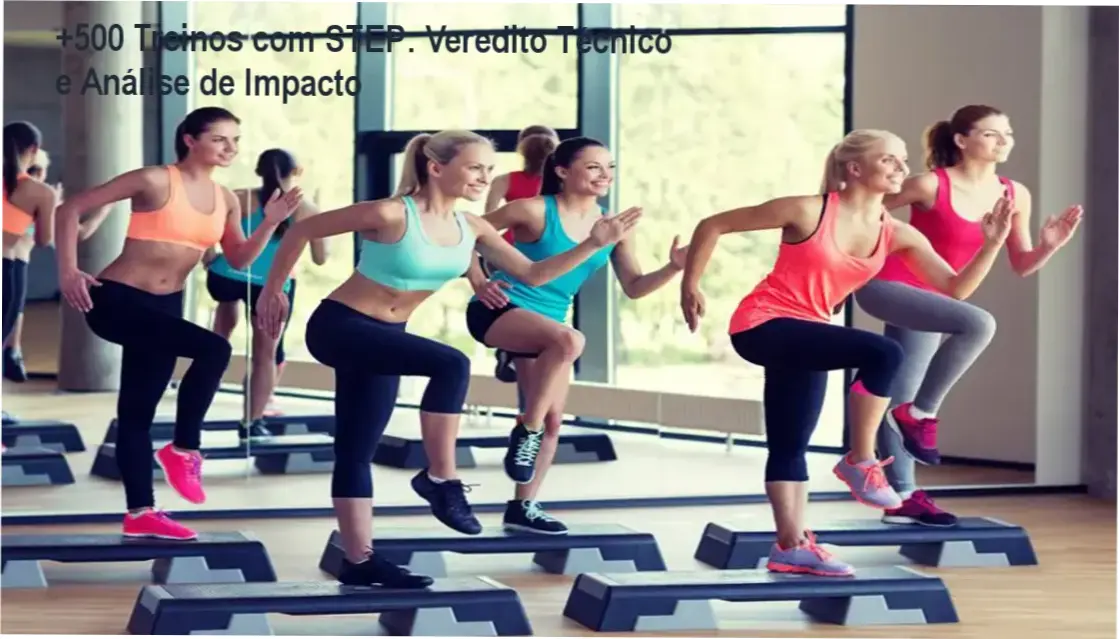 Montagem de diversos exercícios de Step Dance e funcional do curso 500 Treinos com STEP