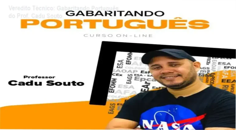 Veredito Técnico: Gabaritando Português do Prof. Cadu Souto 9 Curso de Memorização PDF Infográfico de análise técnica do curso Gabaritando Português do Professor Cadu Souto