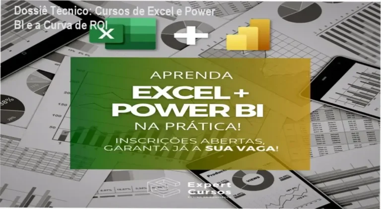 Dossiê Técnico: Cursos de Excel e Power BI e a Curva de ROI 10 Curso de Memorização PDF Interface de dashboard profissional integrando dados de Excel e Power BI