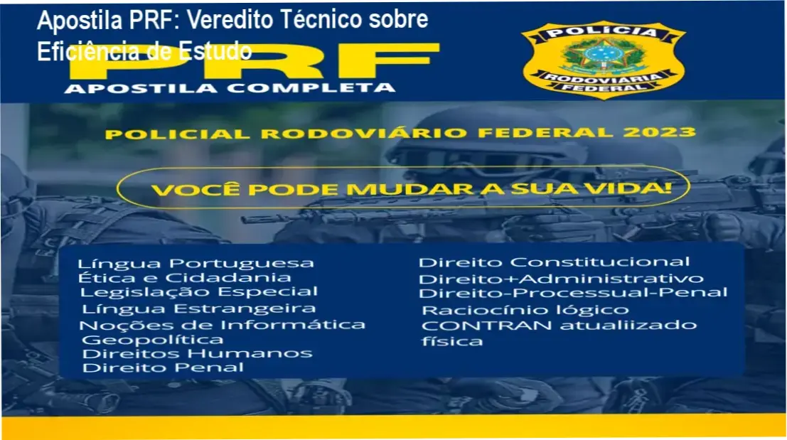 Apostila PRF: Veredito Técnico sobre Eficiência de Estudo 1 Curso de Memorização PDF Material digital da Apostila PRF em um tablet com anotações de estudo ao lado