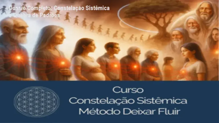 Representação visual de libertação de padrões familiares através da constelação sistêmica do curso Deixar Fluir