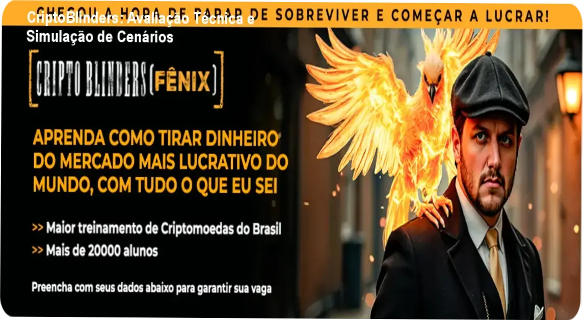 Interface do curso CriptoBlinders de Augusto Backes detalhando análise técnica e cenários de Bitcoin