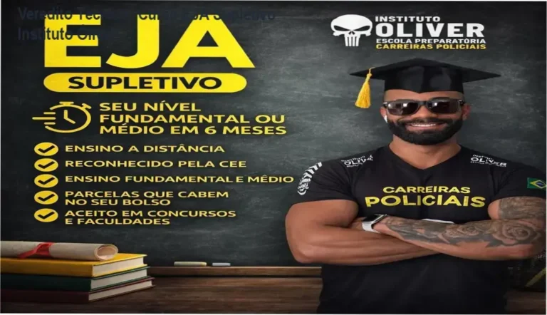 Interface da plataforma EAD do Curso EJA Supletivo Instituto Óliver para conclusão de estudos