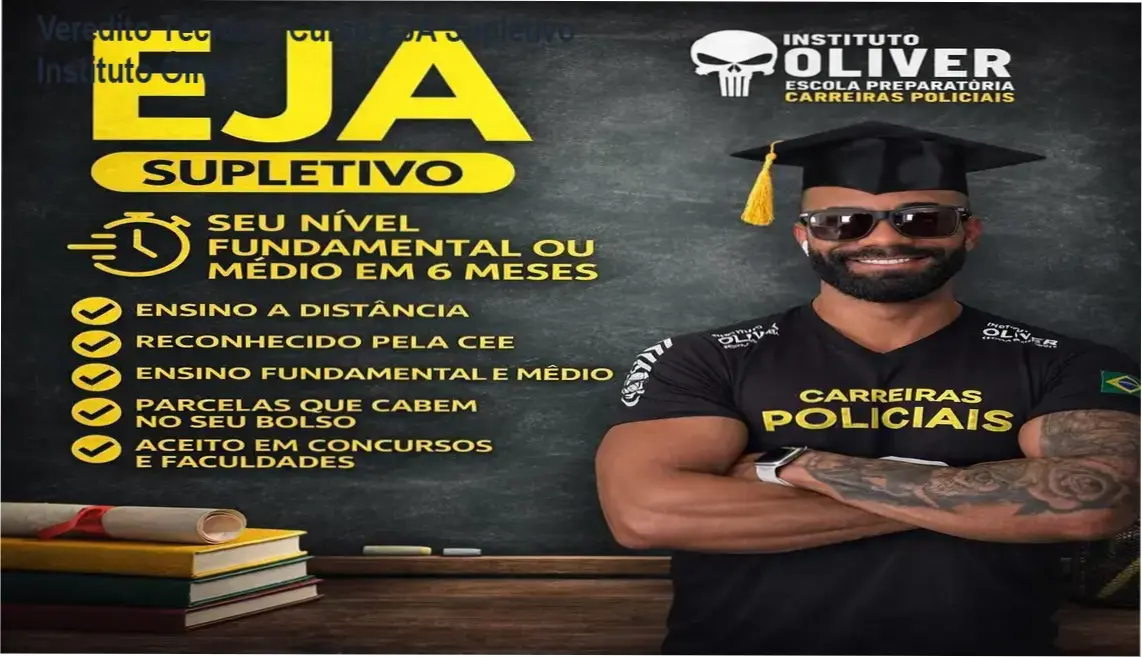 Interface da plataforma EAD do Curso EJA Supletivo Instituto Óliver para conclusão de estudos