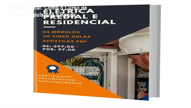Interface do Curso de Elétrica Predial e Residencial destacando a emissão de certificado profissional