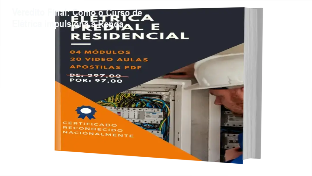 Interface do Curso de Elétrica Predial e Residencial destacando a emissão de certificado profissional