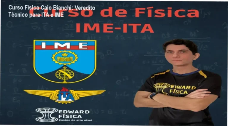 Interface do Curso Completo de Física Caio Bianchi com foco em exercícios de alto desempenho para ITA e IME