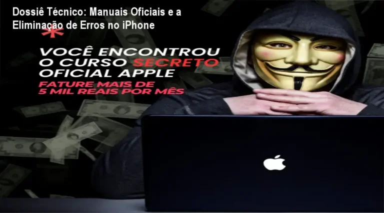 Especialista em manutenção de iPhone analisando manuais técnicos oficiais da Apple para reparo de hardware
