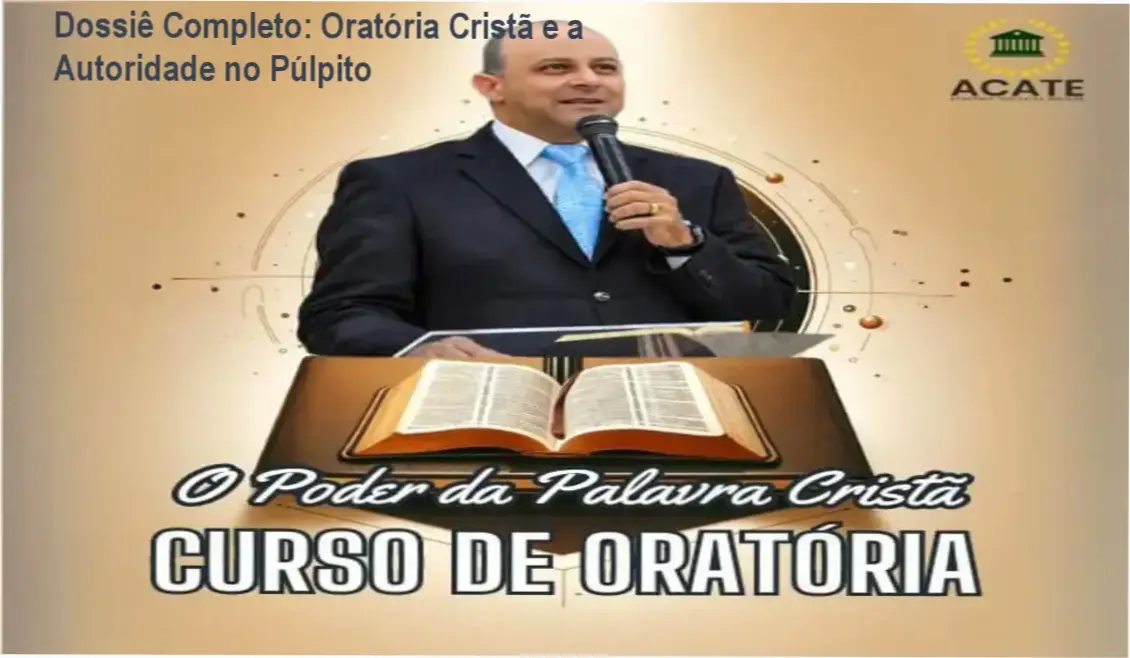 Líder cristão pregando com confiança e autoridade no púlpito