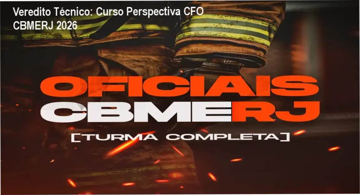 Veredito Técnico: Curso Perspectiva CFO CBMERJ 2026 1 Curso de Memorização PDF Infográfico detalhando a metodologia e estrutura do Curso Perspectiva para CFO CBMERJ
