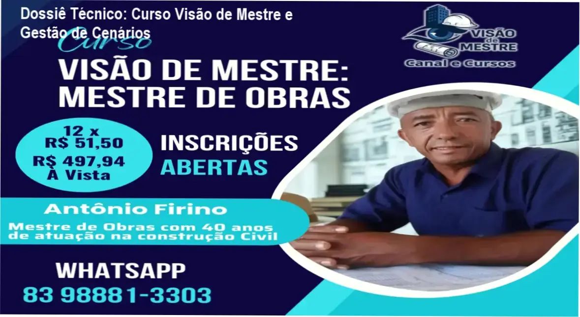 Curso Visão de Mestre demonstrando simulação de gestão de obras
