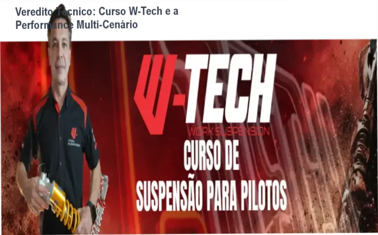 Veredito Técnico: Curso W-Tech e a Performance Multi-Cenário 1 Curso de Memorização PDF Piloto ajustando a suspensão de uma moto off-road seguindo a metodologia técnica do curso W-Tech