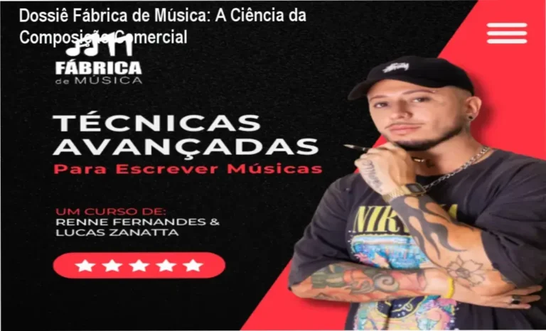 Estúdio de composição musical com partituras representando a aplicação do método Fábrica de Música